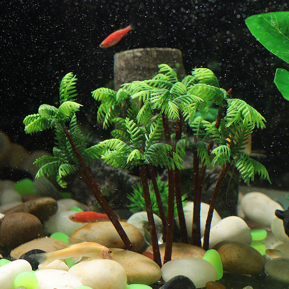 10Pcs Realistic Coconut Tree A - Aquarium Fish Hiding Spot review and price