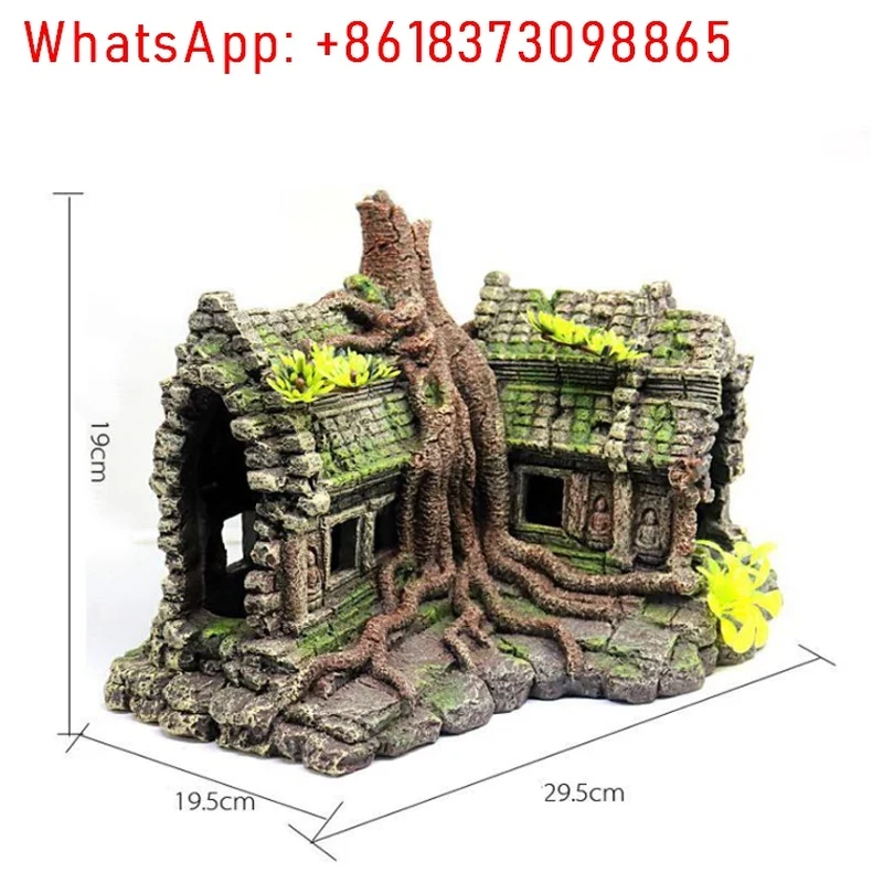 Resin Tree House Wooden Aquari - Aquarium Fish Accessories review and price