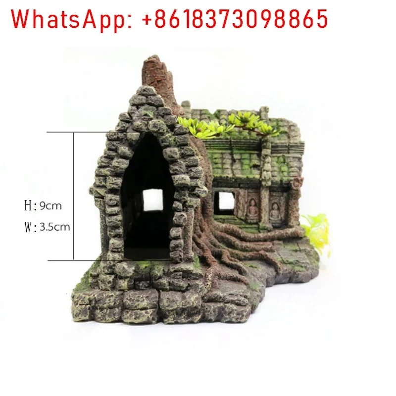 Resin Tree House Wooden Aquari - Aquarium Fish Accessories review and price