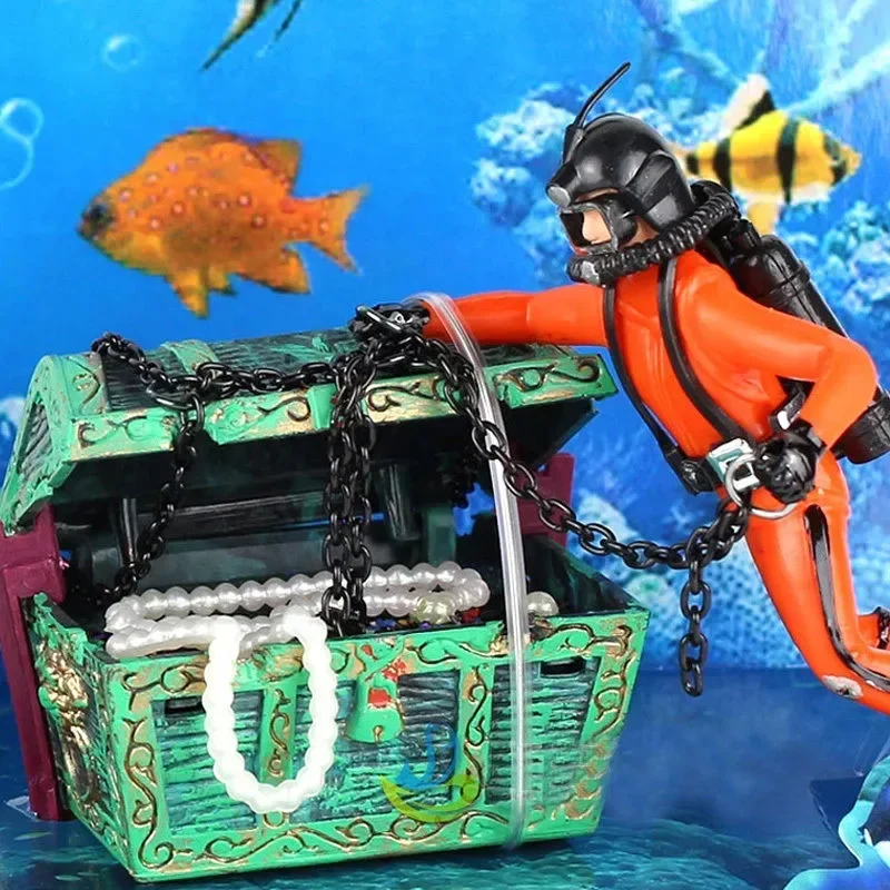 Resin Treasure Hunter Diver Fi - Aquarium Fish Cave review and price