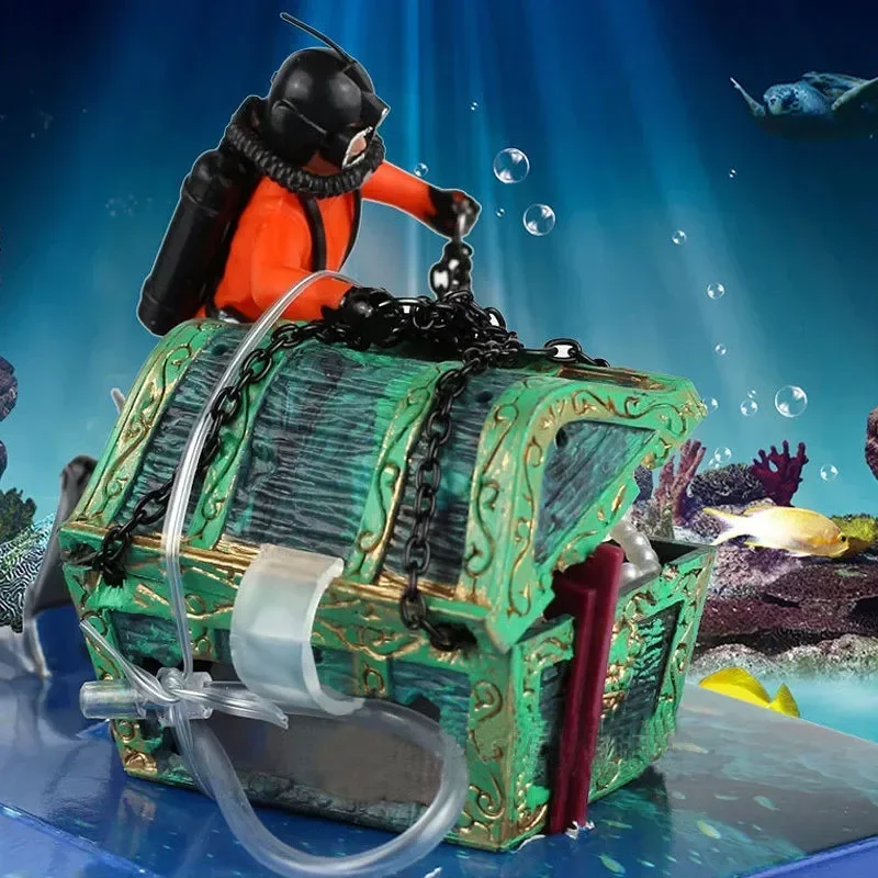 Resin Treasure Hunter Diver Fi - Aquarium Fish Cave review and price
